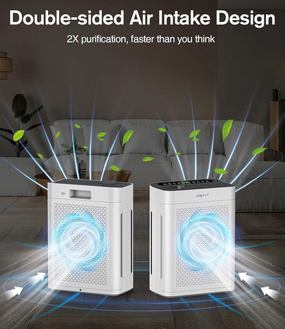 Air Purifiers for Home Large Room up to 3000sq.ft, DBFIT HEPA Double-Sided Air Purifier with Washable Filter, PM 2.5 Display Air Quality Sensor, Air Cleaner for Bedroom, Dorm Room, Pets, Office, AP300