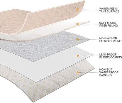 Luciphia 100% Waterproof Couch Cover Blanket for Dogs Anti-Slip Pet Couch Protector Sofa Mat Puppy Cat with Non-Slip Bottom, Beige, 52x82 Inch