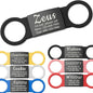 Anavia Slide On Silent Pet ID Tags, S/M/L/XL Personalized Black Stainless Steel Colored Silicone Cat Dog Name Tag, Customized Engraved Nameplate, Quiet Chew-Proof Pet Collar Tag (Black, X-Large)