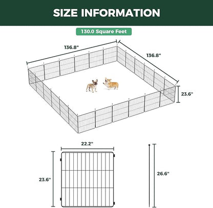 FXW MiniPaws Unleashed Dog Playpen, Expandable & Portable Design for Yard, RV Camping and Indoor Use, for Puppies and Small Dogs, 24-inch 24 Panels