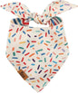 Birthday Dog Bandanas Medium Large, Colorful Sprinkle Stripes, Reversible Soft Breathable Adjustable Scarf for Small Medium Large Dogs Boy Girl Party Outfit Accessory FW2