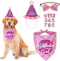 ADOGGYGO Dog Birthday Party Supplies, Pink Birthday Girl Pet Bandana Hat Bowtie Set for Large and Extra Large Dogs (X-Large)