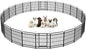 Dog Fence Outdoor 24 Piece Panels 32" Height, Square Steel Pipe with Reinforced Crossbars, Anti-Rust Heavy Duty Dog Playpen with Doors Portable for Yard RV Camping, Total 54FT, 227 Sq.ft, Snowy Black