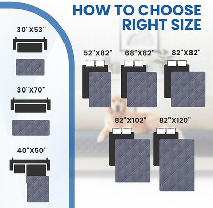 Waterproof Dog Blanket, Non-Slip Soft Pet Bed Cover, Couch Cover for Dogs Washable, Protects Sofa, Furniture, Crate, Car, Tear Resistant Leakproof Pet Blanket (30x70 Inch, Grey Blue)