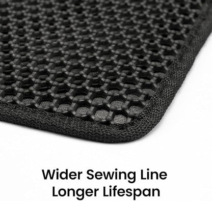 Cat Litter Mat, Upgrade Super Waterproof Back Layer Litter Box Mat, Non Slip, Durable, Soft on Paws Kitty Trapping Matt (27"x19", Black)