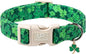 St. Patrick's Day Dog Collar, UP URARA PUP Shamrock Adjustable Pet Collar with Quick Release, St. Patrick's Day Dog Accessories for Small Medium Large Dogs