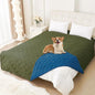 hyha Waterproof Dog Blanket, Reversible Pet Bed Blanket, Soft Sofa Couch Cover for Dogs Washable, Waterproof Pet Couch Covers for Sofa Puppy Cats Furniture Protector(82"x102", Green/Navy Blue)