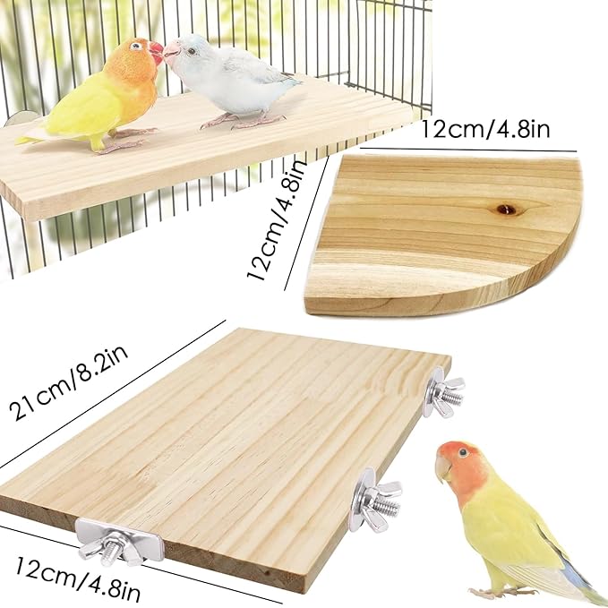 Bird Perch Platform Stand,Wood Perch Bird Platform Parrot Stand Playground Cage Accessories for Small Anminals Rat Hamster Gerbil Rat Mouse Lovebird Finches Conure Budgie Exercise Toy