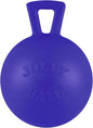 Jolly Pets Tug-n-Toss Heavy Duty Dog Toy Ball with Handle, 4 Inches/Petite, Blue (404 BL),Small Breeds