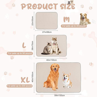 Summer Dog Cooling Mat Washable Ice Silk Self Cool Pad for Small Medium Large Dogs and Cats, Pet Sleeping Pad for Crate, Bed, Indoor & Outdoor Floor, Car Seats