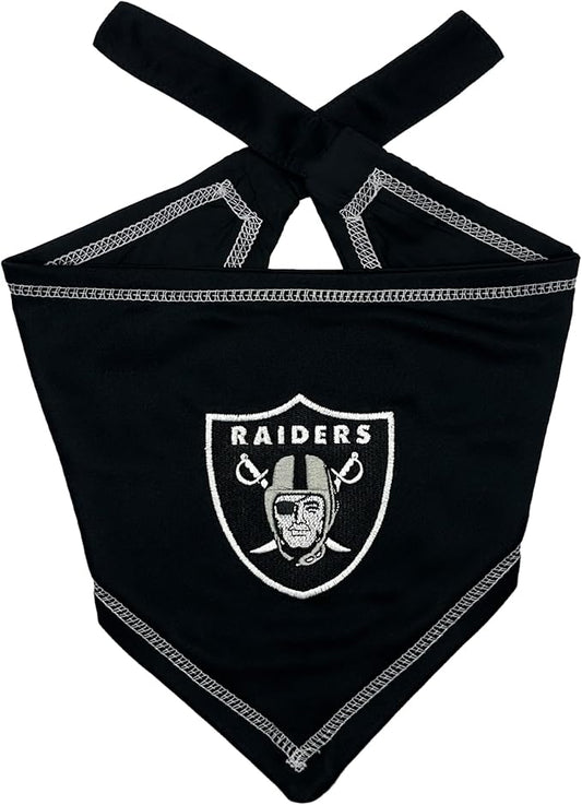 Pets First NFL Las Vegas Raiders TIE Bandana, Small/Medium. Dog Bandana Scarf Bib for Pet Cat Dog. The Ultimate Game-Day, Party Bandana
