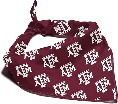 Texas A&M Aggies Officially Licensed Bandana for Dogs and Cats | Fits Pets Great Gift Idea | Easy-to-Tie (Small, 13")