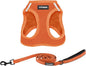 Best Pet Supplies Voyager Step-in Air All Weather Mesh Harness and Reflective Dog 5 ft Leash Combo with Neoprene Handle, for Small, Medium and Large Breed Puppies - Harness Leash Set (Orange), XS
