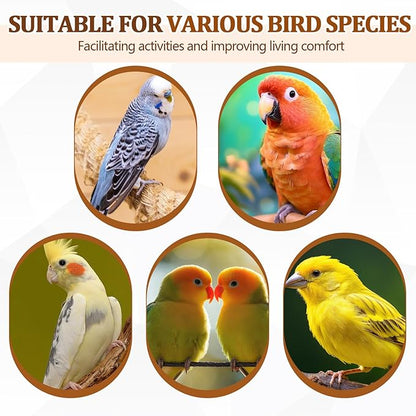 Sintuff 8 Pcs Bird Perches for Cage Accessories, Wooden Perch Rods Replacement with Double Head Slots, 0.6 Inch Diameter Natural Wood Stand for Parrot Macaw Cockatoo Parakeet(24 Inches)