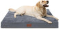 MIHIKK Waterproof Extra Large Dog Bed Orthopedic Dog Beds for Crate with Removable Washable Cover Egg-Crate Foam Pet Pad Mat with Anti-Slip Bottom, 47x29 Inch, Grey