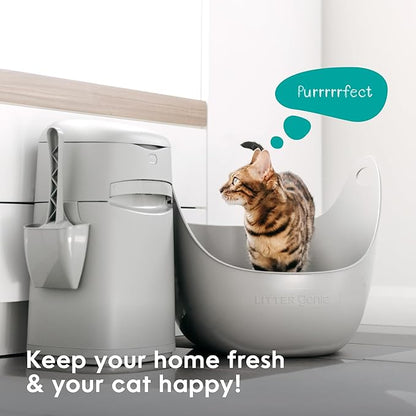 Bundle of Litter Genie Easy Roll Pail | Cat Litter Box Waste Disposal System for Odor Control with 1 Starter Refill (24 Bags) + Litter Genie Easy Roll Refill (24 Bags)
