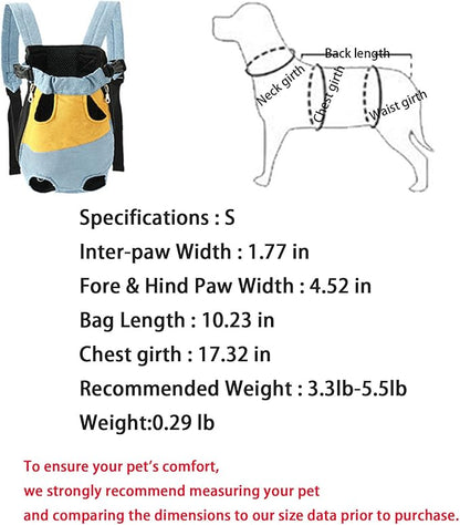 Lightweight Pet Backpack Carrier for Small Dogs & Cats - Easy-Fit Adjustable Straps, Basic Legs-Out Design, Durable for Daily Use (Fits Pets Under 15lb) (Red-White Color-Blocked, Small)