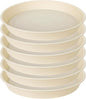 6 Pack Plant Saucer Water Drip Tray, 4 5 6 7 8 9 10 11 12 13 15 17 19 inch, Heavy Sturdy Plant Drainage Tray for Indoors Outdoor, Flower Saucers for Pots Base (4", Beige)