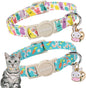 Cat Collar,2 Pack Easter Day Bunny Cat Collars Breakaway with Bell, DOGWONG Safety Buckle Cat Collar Rabbit Cat Collar for Girl Boy Cats，Adjustable 7-12 Inch