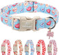 Valentines Dog Collar for Large Dogs - Valentine Candy Hearts Dog Collars, Love Boy Girl Dogs Collars, Lightweight Adjustable Cute Blue Puppy Collar with Quick-Release Buckle L