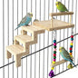 kathson Bird Perches Cage Toys with Bird Climbing Ladder Swing,Wooden Parrot Perches Platform,Parakeet Play Gyms Exercise Stands Cage Accessories for Green Cheeks,Lovebird,Budgie,Cockatiels
