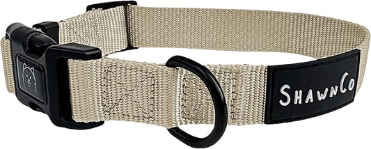 ShawnCo Dream Walk Dog Collar- Premium, Adjustable and Comfortable Pet Collar for Small, Medium, Large and Extra Large Dogs (M, Driftwood)