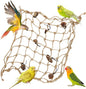 Tfwadmx Bird Climbing Rope Net Parrot Perch Climbing Rope Ladder,Large Size - 24''X24'' Parakeet Cage Hanging Toys for Budgies, Parrot, Conure,Parakeets, Blue & Gold Macaw