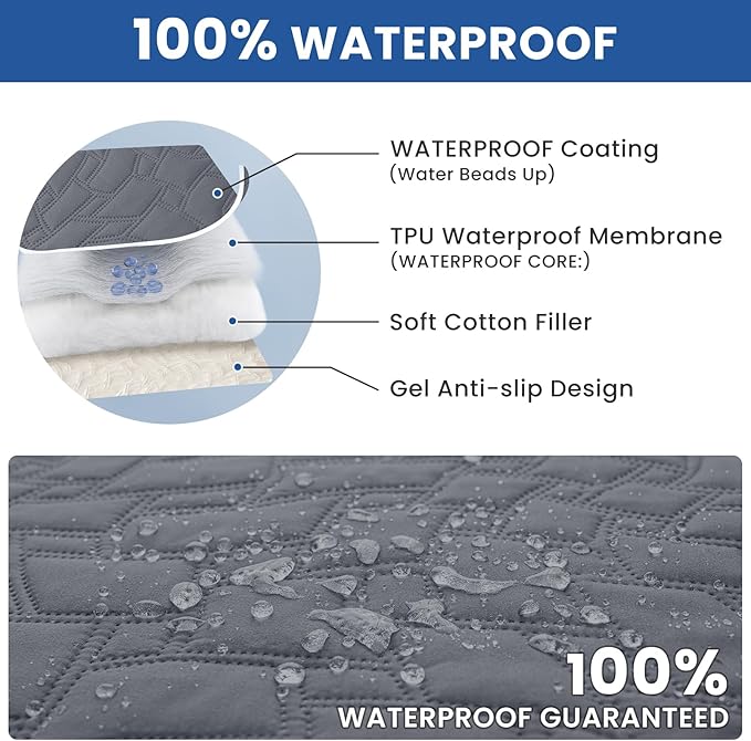 Waterproof Couch Covers for Pets, Waterproof Dog Bed Cover, Anti-Slip Soft Dog Blankets, Couch Cover for Dogs Washable, Pet Blanket for Puppy Large Dogs Cat (30x70 Inch, Dark Grey)