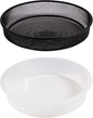 Plastic Round Bird Feeder Bowl and Metal Round Bird Feeder Tray,Wild Birds Seed Mesh Tray Bath Water Bowls Outdoor Accessory for Humming Feeder Station