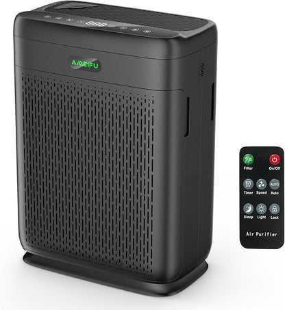 Air Purifiers for Home Large Room with Remote Up to 3000 Sq Ft, Double-Sided H13 Hepa Pet Air Purifier with PM 2.5 Display Air Quality Sensor, Washable Pre-Filter Air Cleaner for Dust, Pets, Smoke