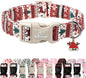 Christmas Dog Collar for Medium Dogs - Cute Fair Isle Style Christmas Collars for Dogs, Soft Adjustable Winter Holiday Dog Collars with Quick Release Buckle M