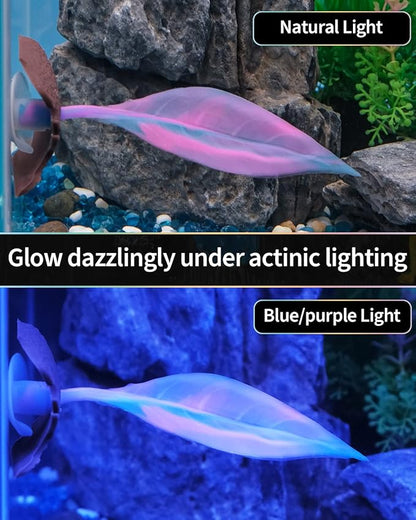 Uniclife Betta Leaf Hammock Soft Aquarium Rest Bed Fish Breeding Playing Pad with Suction Cup and Lifelike Bark Ornament Colorful Silicone Decoration for Fish Tank Landscape, 2 Pack