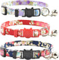 Breakaway Cat Collars with Bell, Set of 3, Durable & Safe Cute Kitten Collars Safety Adjustable Kitty Collar for Cat Puppy 7.5-11in (Purple,Red,Blue1)