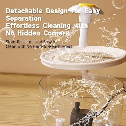 MANON ROSA Bird Bath for Parakeets - Small Bird Shower Bathing Fountain with Filtered Circulating Water Pool Sink for Parrots Lovebirds Conures Finches Cockatiels - Easy-Clean Pet Accessories (Clear)
