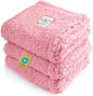 Luciphia 1 Pack 3 Calming Dog Blanket Fluffy Premium Fleece Pet Blankets Soft Sherpa Throw for Dogs Puppy Cat Pink Large (41" x31")