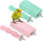 Soulchen 4 Pcs Bird Beak Grinding Calcium Stone Perches Large 4.8 Inch Parrot Teeth Mouth Molar Cage Platform Paw Grinding Sticks Jumping Stand for Macaws Parakeets Finches Cockatiel(Green,Pink)