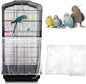 Daoeny Universal Bird Cage Cover, Adjustable Parrot Nylon Airy Soft Mesh Net, Seed Feather Catcher, Birdcage Cover Skirt Sheer Guard for Parakeet Macaw Round Square Cages (White)