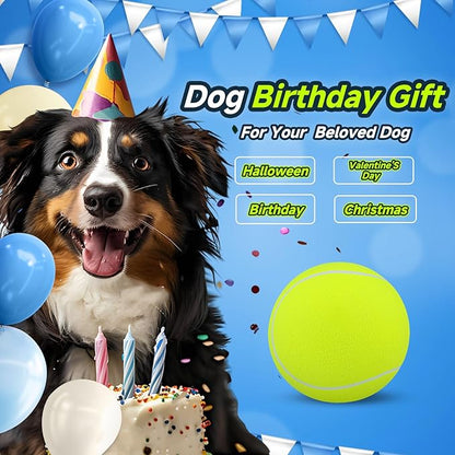 HETOO Giant Tennis Balls for Dogs: 9.5 inch Large Dog Toys- Outdoor Herding Dog Toys Balls- Big Dog Tennis Ball for Small Medium Large Dogs- Pet Toys Birthday Gift- Golden Retriever Gifts- Yellow