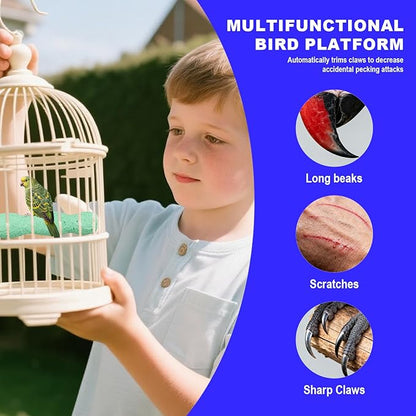 2pcs Bird Beak Grinding Stone, Resin Anti-Slip Beak Grinder Stone Perches Bird Parrot Cage Perch Stand for Parrot Budgie Cockatiel Cage Accessories