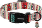 DOGWONG Christma Dog Collar, Classic Cute Red Green Christmas Tree Dog Collar for Boy and Girl Dogs, Strong Plastic Buckle Dog Collars for Large Dogs,L