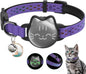 Waterproof Airtag Cat Collar, Breakaway Cat Airtag Collar with Luminous & Reflective Pattern Strap, Lightweight Kitten Collars for Apple Air tag, Hidden Holder for GPS Tracker - Cats, Kittens (9-13")