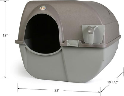 Omega Paw Roll 'n Clean Self Cleaning Litter Box, Brown, Large