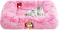 Extra Large Cat Tunnel Bed, 4 Ways Tunnels for Indoor Cats, Multi-cat Family Pet Bed & Cave, Plush Cat Donut with Washable Middle Mat, Exit Balls, Pet Play Toy for Kitten Puppy Rabbit, Pink
