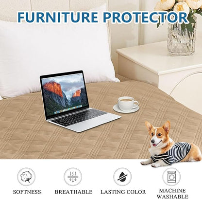 hyha Waterproof Dog Blanket, Reversible Pet Bed Blanket, Soft Sofa Couch Cover for Dogs Washable, Waterproof Pet Couch Covers for Sofa Puppy Cats Furniture Protector(52"x82", Camel/Camel)