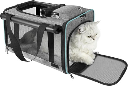 Soft-Sided Pet Carrier for Air Travel 18x11x11 Inch - Underseat Cabin Carry Bag for Small Cats & Dogs Under 15 lbs