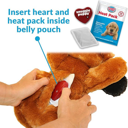 Snuggle Puppy Original Toys - Heartbeat Puppy for Dogs - Pet Anxiety Relief and Calming Aid - Comfort Dog Toys for Behavioral Training - Plus 6 Heat Packs