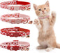 azuza 4 Pack Valentines Kitten Collar with Bell Valentines Day Breakaway Kitten Collars with Cute Heart Pattern Adjustable Size Suitable for Kittens