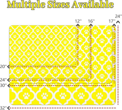 Dog Food Mat 24X32 Inch Pet Feeding Absorbent Mats for Floor Cat Water Bowl Placemats Non-Slip Washable Dog Mat for Food and Water