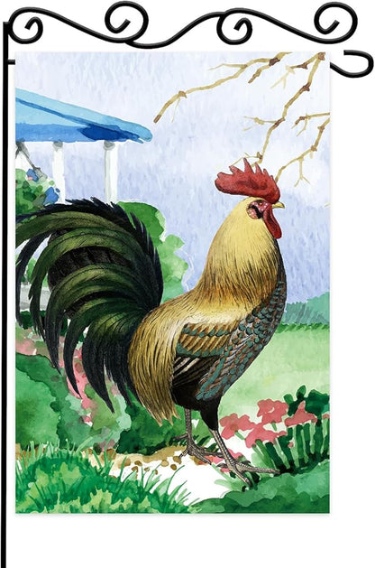 Chicken on the Grass Garden Flag,Farm Life Flag,Welcome Garden Yard Flag,Summer Garden Flag,Life Is Better With Chickens Garden Flag.12x18 Inch