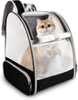 Cat Backpack Carrier,Pet Carrier Airline Approved for Small Dog Cat Puppy Kitten Bunny,Ventilated Mesh Design Animal Backpack for Hiking Camping Travel Bag (Black)